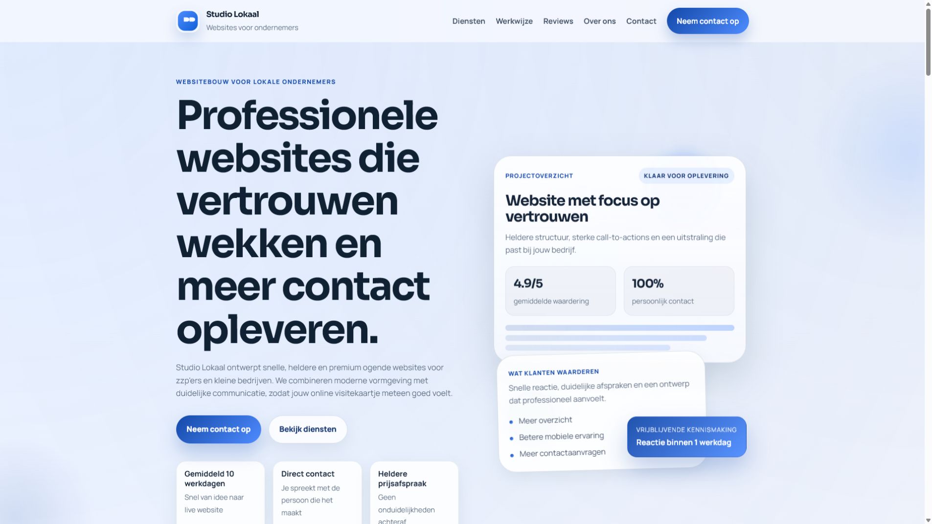 Websiteconcept Studio Lokaal